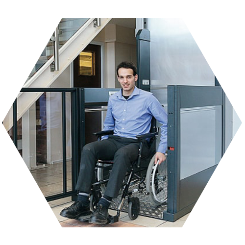 Wheelchair-accessible elevator for disabled individuals